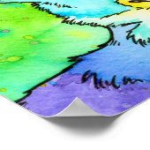 Poster Aquarelle douce arc-en-ciel Corgi (Coin)