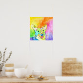 Poster Aquarelle douce arc-en-ciel Corgi (Cuisine)