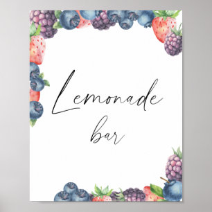 Poster Aquarelle douce baie - barre de citron
