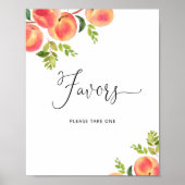 Poster Aquarelle douce petite pêche Symbole Faveur (Devant)