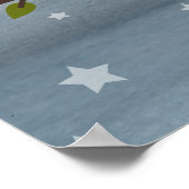 Poster Aquarelle d'Ours couché Floral Baby Nursery (Coin)