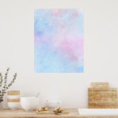 Poster Aquarelle Dreamy bleu rose (Cuisine)