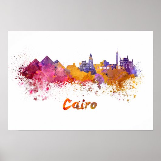 Poster Aquarelle du Caire (Devant)