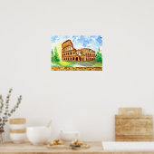 Poster Aquarelle du Colisée de Rome (Cuisine)