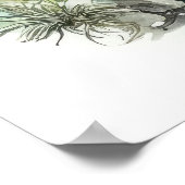 Poster Aquarelle du cours d'eau de forêt pacifique (Coin)