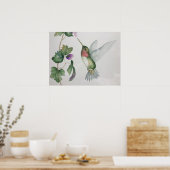Poster Aquarelle du jardin des colibris (Cuisine)