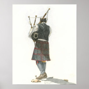Poster Aquarelle du joueur de cor