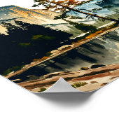 Poster Aquarelle du Mariage du parc national Yosemite (Coin)