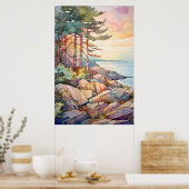 Poster Aquarelle du Parc national d'Acadia (Cuisine)