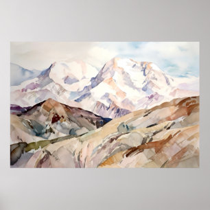 Poster Aquarelle du Parc national de Denali