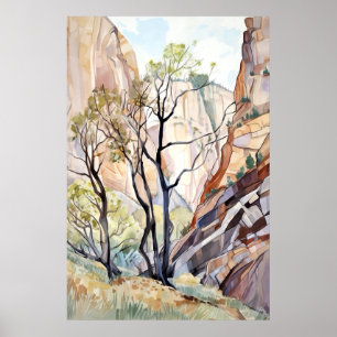 Poster Aquarelle du Parc national de Zion