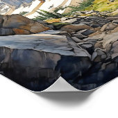 Poster Aquarelle du parc national des Rocheuses (Coin)