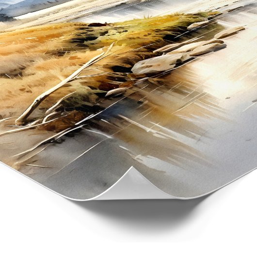 Poster Aquarelle du parc national du Grand Teton (Coin)