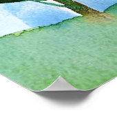 Poster aquarelle du paysage de l'arbre (Coin)