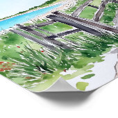 Poster Aquarelle du phare du Cap Cod Massachusetts (Coin)