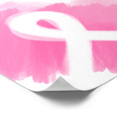 Poster Aquarelle du ruban de sensibilisation au cancer du (Coin)
