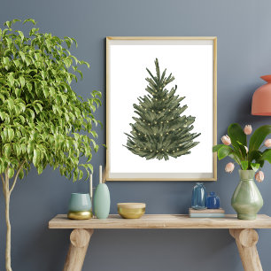 Poster Aquarelle du sapin de Noël