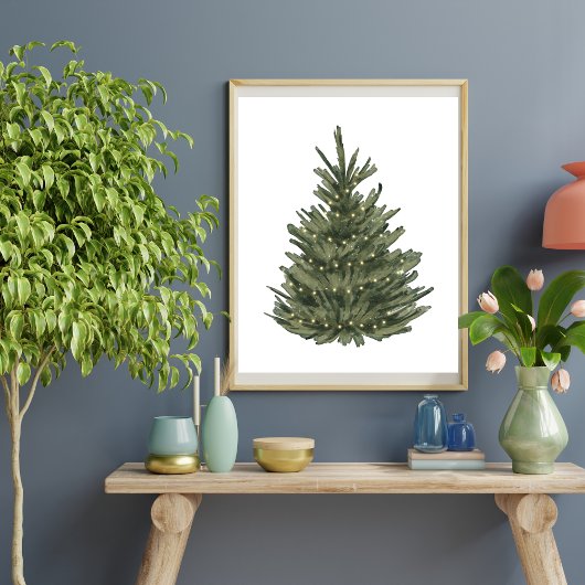 Poster Aquarelle du sapin de Noël