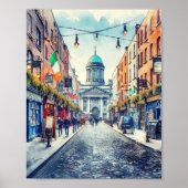 Poster Aquarelle Dublin Irlande (Devant)