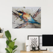 Poster aquarelle d'un apiculteur coloré (Bureau à domicile)