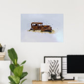 Poster Aquarelle d'une coque rouillée d'un pick-up (Bureau à domicile)