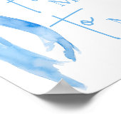 Poster Aquarelle Dusty Blue Bow de Mlle à Mme Sign (Coin)