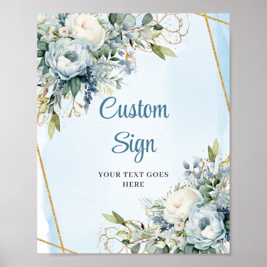 Poster Aquarelle Dusty Blue Eucalyptus do-it-yourself Pan (Devant)