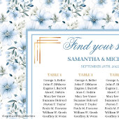 Poster Aquarelle éblouissante Dusty Blue Gold Seize Chart