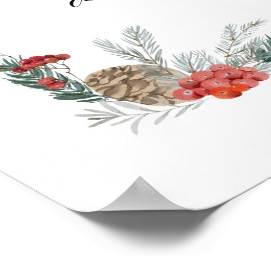 Poster Aquarelle Écriture murale de Noël (Coin)