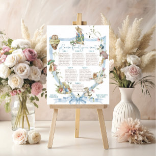 Poster Aquarelle Elegant Fleur sauvage Peter Rabbit bébé 