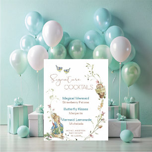Poster Aquarelle Elegant Fleur sauvage Peter Rabbit bébé