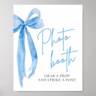 Poster Aquarelle Elégante Bow Bleu Dusty Symbole