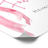 Poster Aquarelle Élégante Bow Rose Bleu Faveurs Signer (Coin)