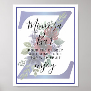 Poster Aquarelle Élégante d'un Bouquet Floral Rouge et Bl