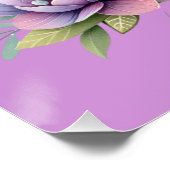 Poster Aquarelle Eléphante Cute Avec Nom Monogramme | (Coin)