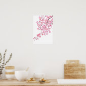 Poster aquarelle en fleurs de cerisier rose 2020 (Cuisine)