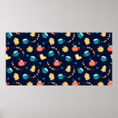 Poster Aquarelle en motif transparent avec pains d'épices (Devant)