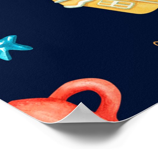 Poster Aquarelle en motif transparent avec pains d'épices (Coin)