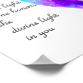 Poster aquarelle en plumes zen Namaste bleu et violet (Coin)