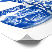 Poster Aquarelle en porcelaine bleue (Coin)