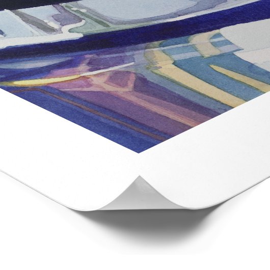 Poster Aquarelle en verre d'art "Scotch on Rocks" (Coin)