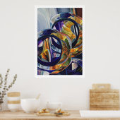 Poster Aquarelle en verre d'art "Scotch on Rocks" (Cuisine)