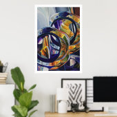 Poster Aquarelle en verre d'art "Scotch on Rocks" (Bureau à domicile)