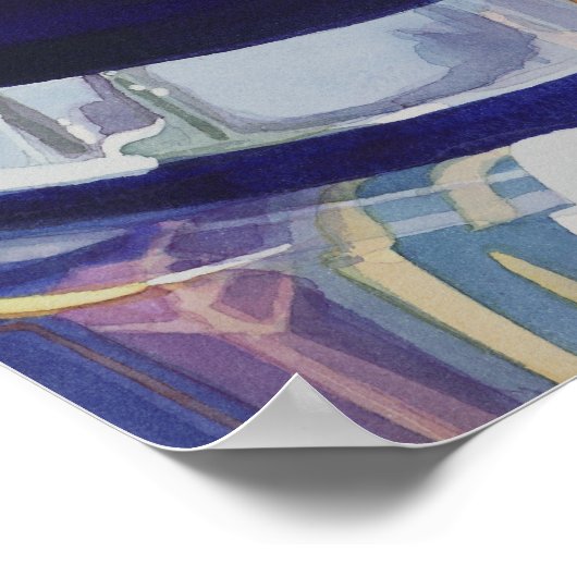 Poster Aquarelle en verre d'art "Scotch on Rocks" (Coin)