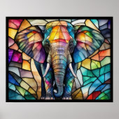 Poster Aquarelle en verre teint Style Eléphant 5:4 (Devant)