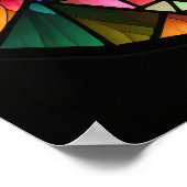 Poster Aquarelle en verre tendu Chimi Portant un casque (Coin)