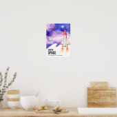 Poster Aquarelle Espace Galaxie Astronaut (Cuisine)