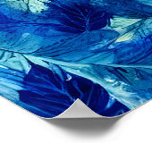 Poster aquarelle esthétique Abstraite bleu marine feuilla (Coin)