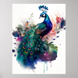 Poster Aquarelle et écorce