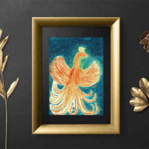 Poster Aquarelle étoilée bleu levant Phoenix